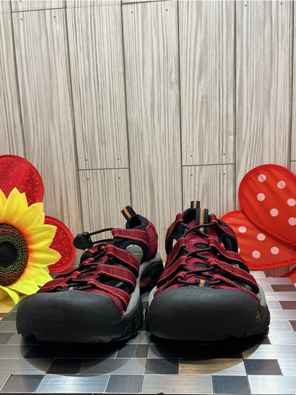 Keen Women's Burgundy and Black Outdoor Sandals